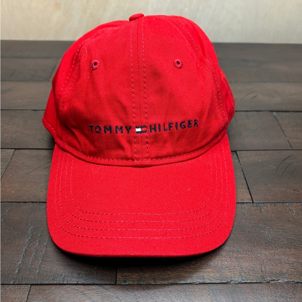 Tommy‎ Hilfiger Red Cap with Leather Adjustable Strap - Great condition
